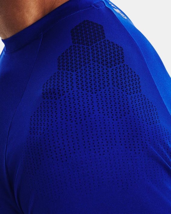 Men's UA ArmourPrint Short Sleeve, Blue, pdpMainDesktop image number 3